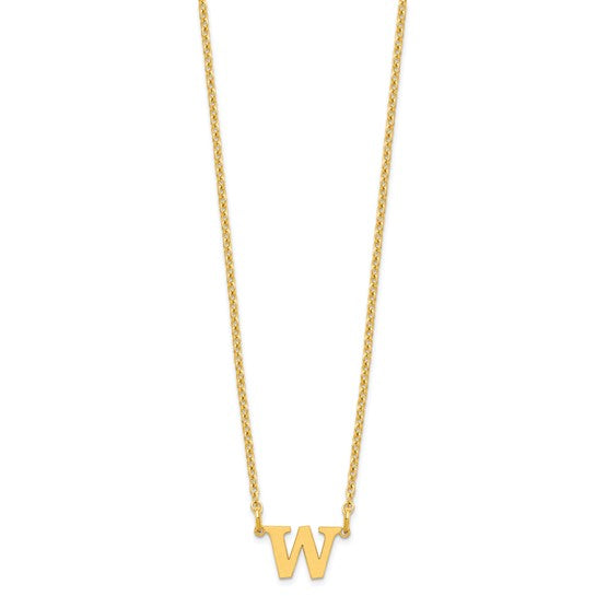 Personalized Initial Letter Station Necklace - Polished