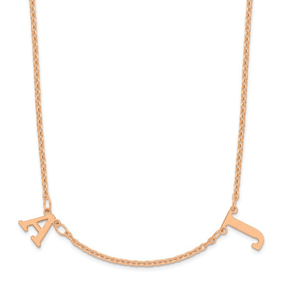 Personalized Initial Letter Station Necklace - Polished