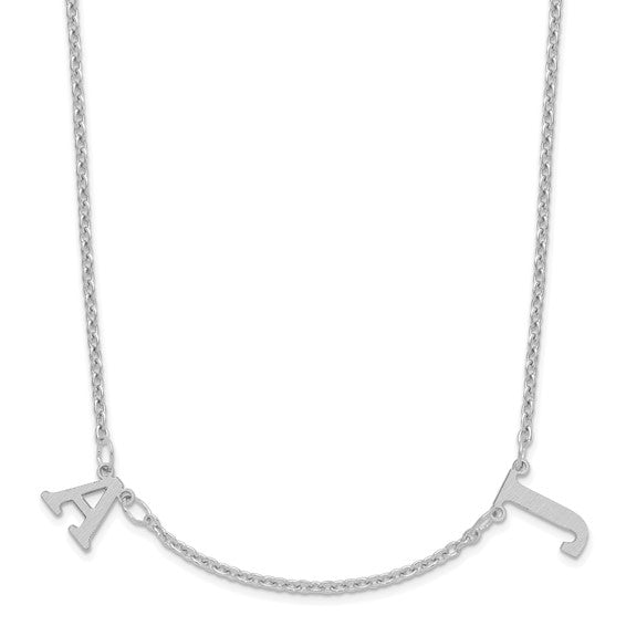 Personalized Initial Letter Station Necklace - Polished
