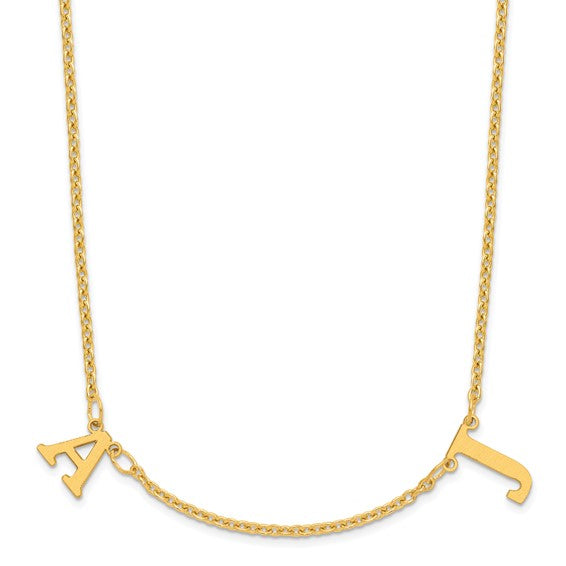 Personalized Initial Letter Station Necklace - Polished