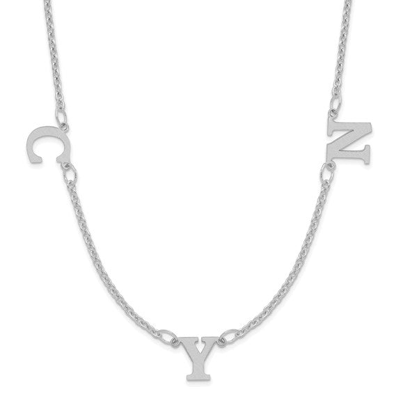 Personalized Initial Letter Station Necklace - Polished