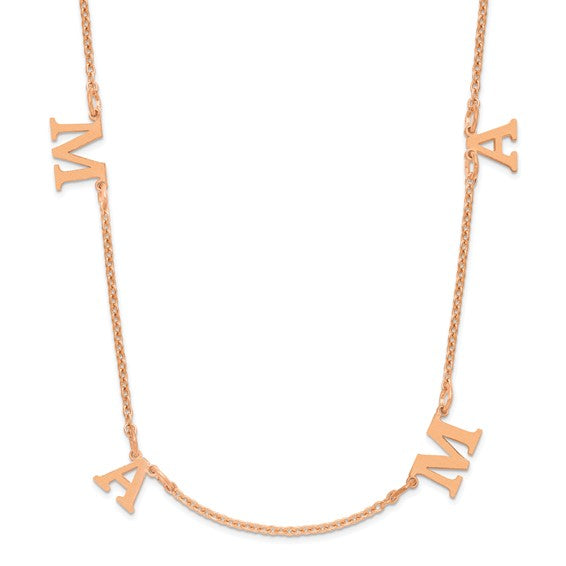 Personalized Initial Letter Station Necklace - Polished