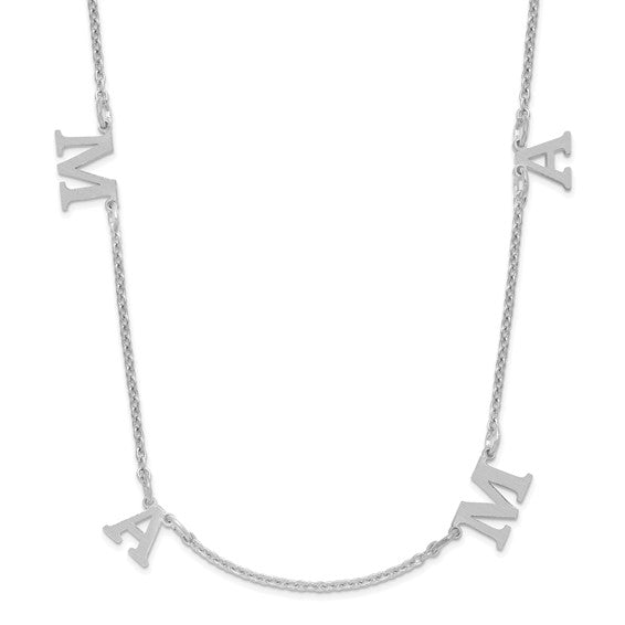 Personalized Initial Letter Station Necklace - Polished
