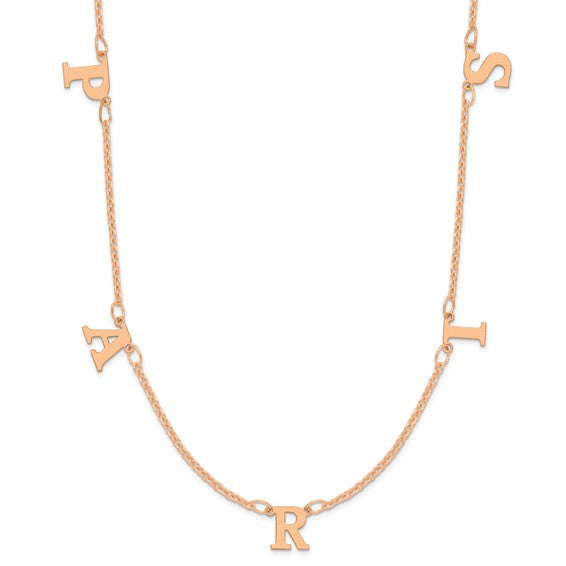Personalized Initial Letter Station Necklace - Polished