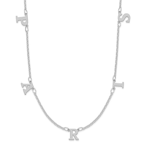 Personalized Initial Letter Station Necklace - Polished