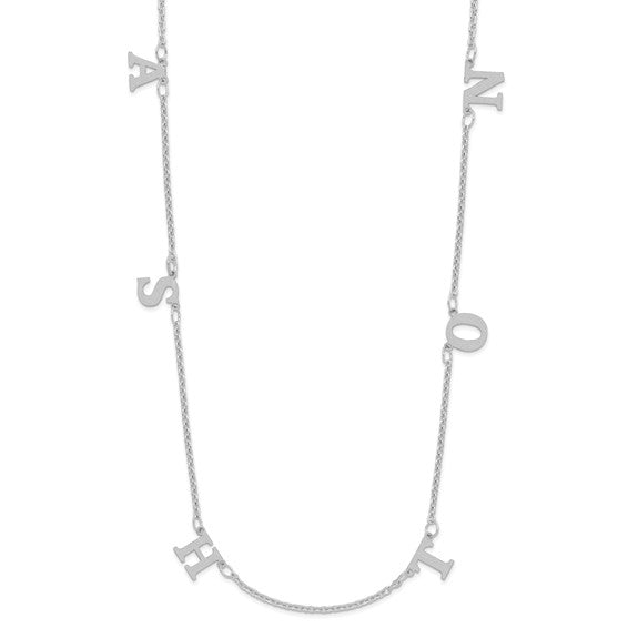Personalized Initial Letter Station Necklace - Polished