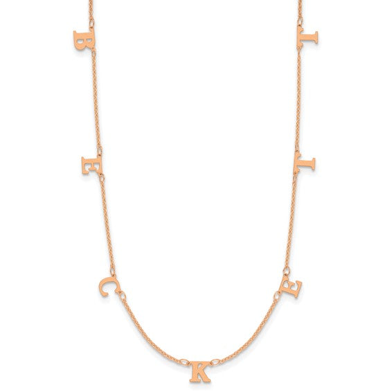 Personalized Initial Letter Station Necklace - Polished