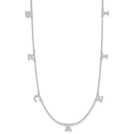 Personalized Initial Letter Station Necklace - Polished