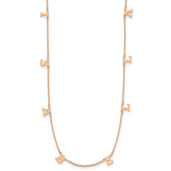 Personalized Initial Letter Station Necklace - Polished