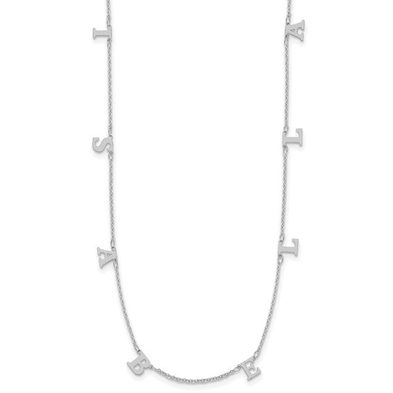 Personalized Initial Letter Station Necklace - Polished