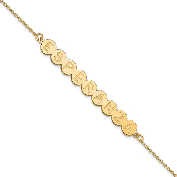 Personalized Bubble Letter Bracelet - Polished