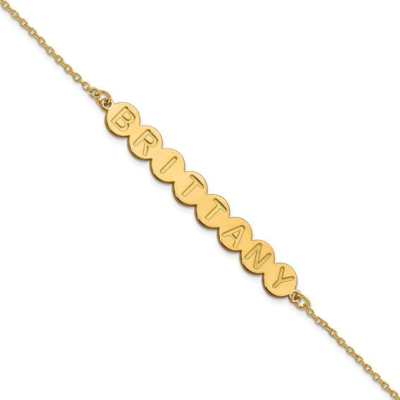 Personalized Bubble Letter Bracelet - Polished