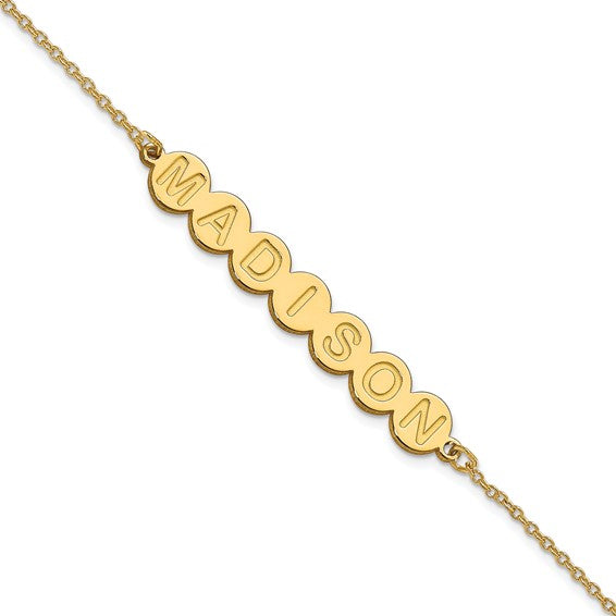 Personalized Bubble Letter Bracelet - Polished