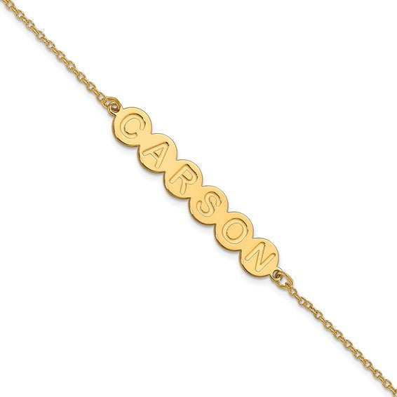 Personalized Bubble Letter Bracelet - Polished