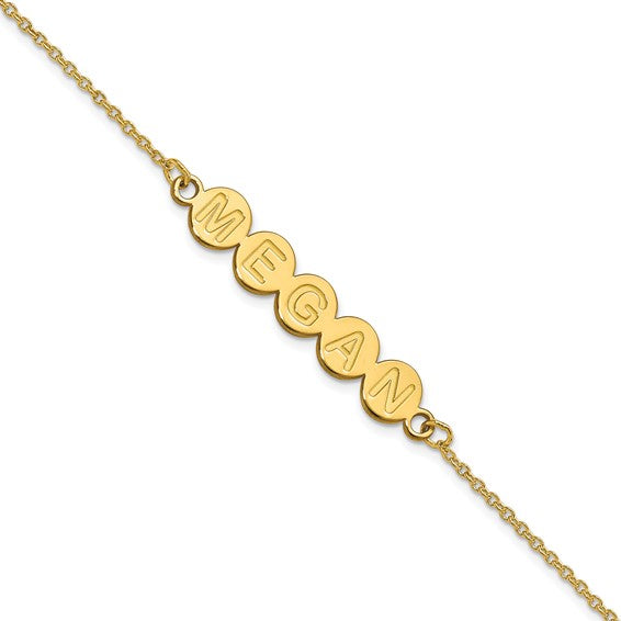 Personalized Bubble Letter Bracelet - Polished