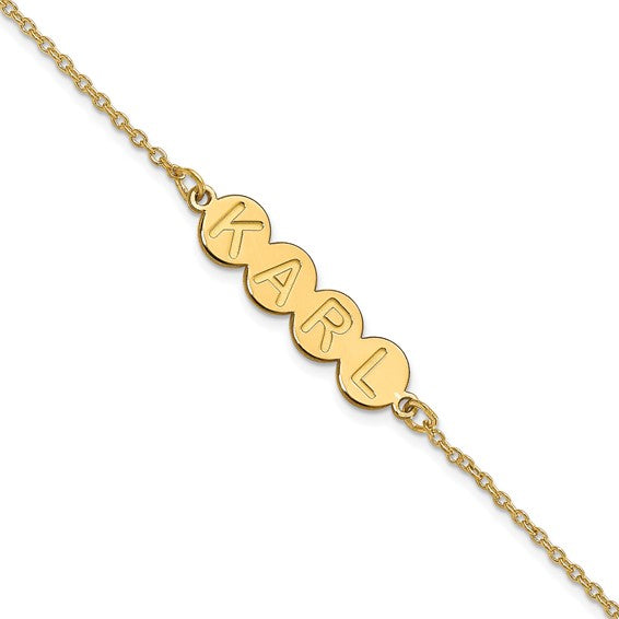 Personalized Bubble Letter Bracelet - Polished