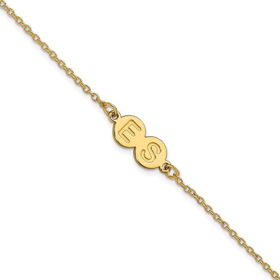 Personalized Bubble Letter Bracelet - Polished