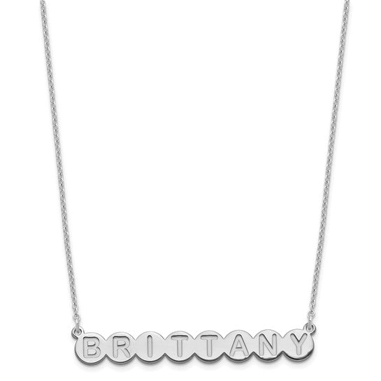 Personalized Bubble Letter Necklace - Polished