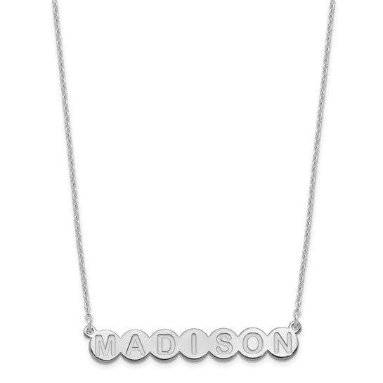 Personalized Bubble Letter Necklace - Polished