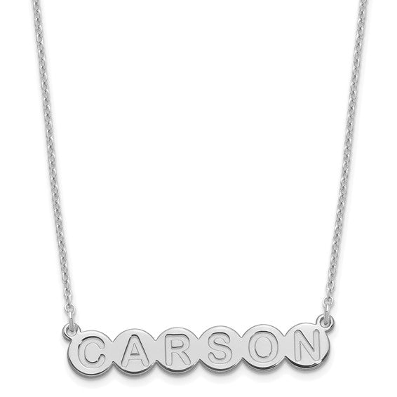 Personalized Bubble Letter Necklace - Polished