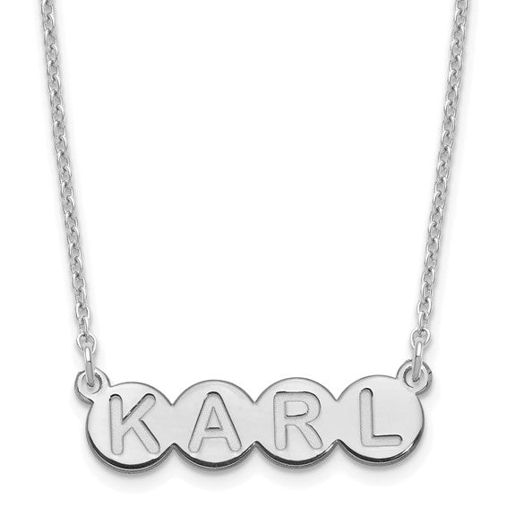 Personalized Bubble Letter Necklace - Polished