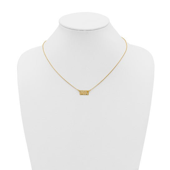 Personalized Cut Out Name Plate Necklace - Polished