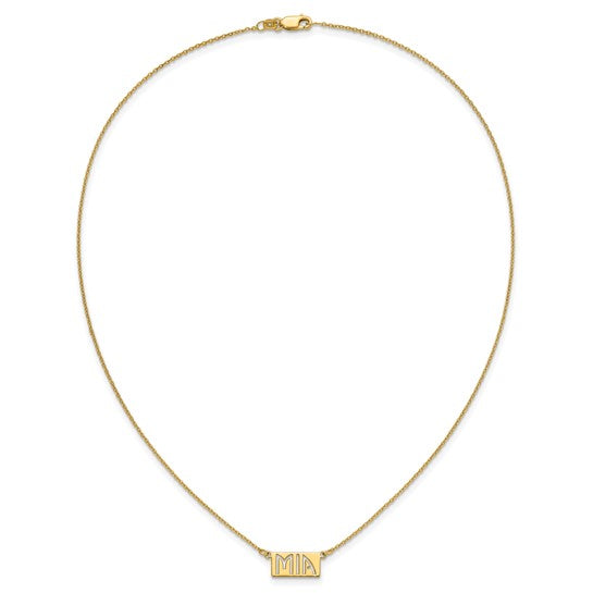 Personalized Cut Out Name Plate Necklace - Polished
