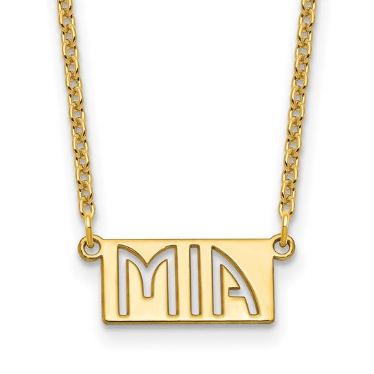 Personalized Cut Out Name Plate Necklace - Polished