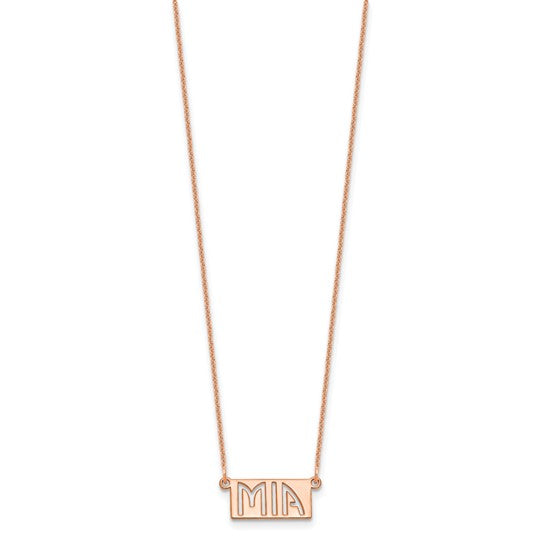 Personalized Cut Out Name Plate Necklace - Polished