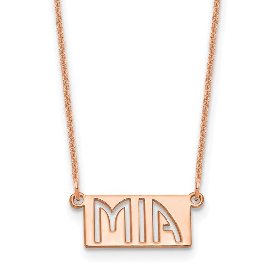 Personalized Cut Out Name Plate Necklace - Polished