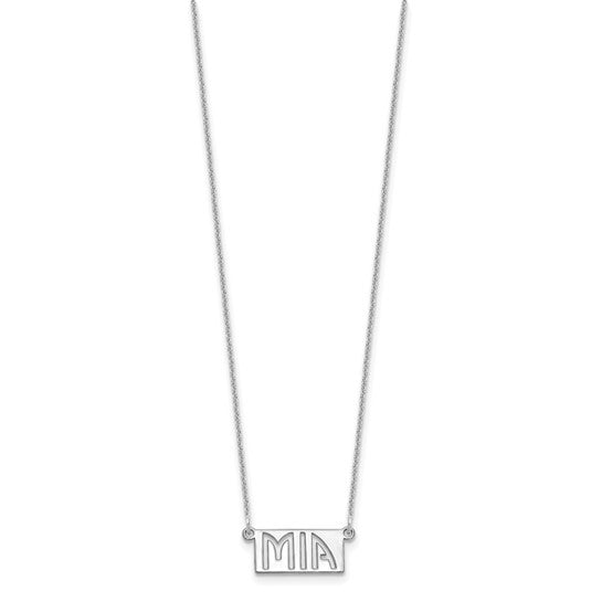 Personalized Cut Out Name Plate Necklace - Polished