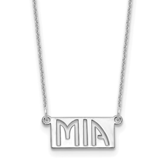 Personalized Cut Out Name Plate Necklace - Polished