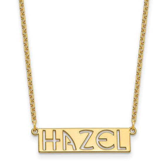 Personalized Cut Out Name Plate Necklace - Polished