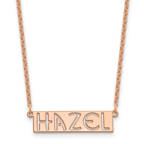 Personalized Cut Out Name Plate Necklace - Polished