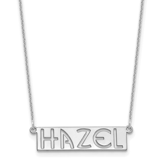 Personalized Cut Out Name Plate Necklace - Polished