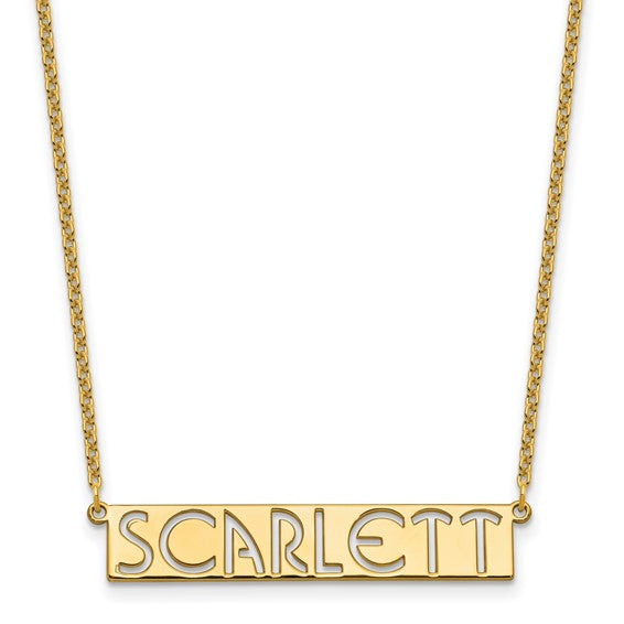 Personalized Cut Out Name Plate Necklace - Polished