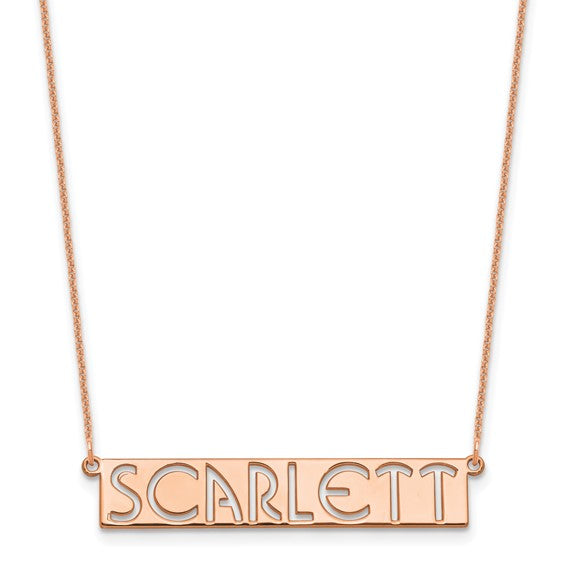 Personalized Cut Out Name Plate Necklace - Polished