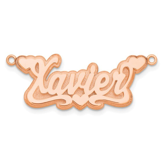 Personalized 3D Hearts Name Plate Necklace - Polished