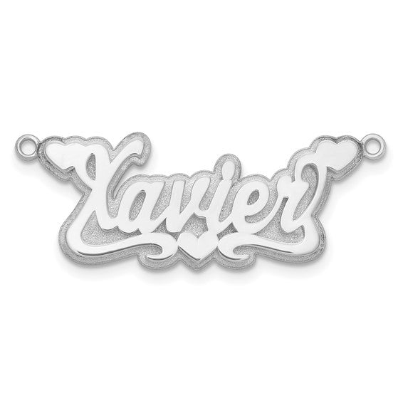 Personalized 3D Hearts Name Plate Necklace - Polished