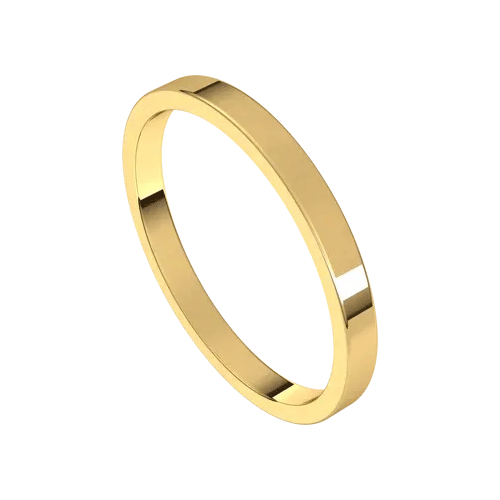 Modern Flat Plain Men's Wedding Band - High Polished Finish