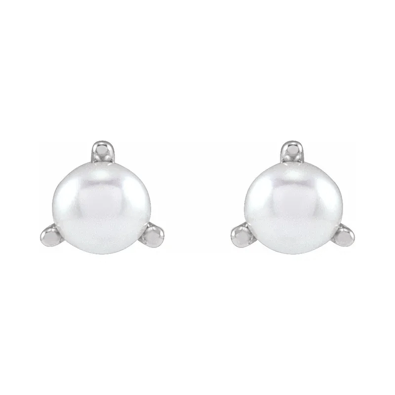 Petite Cultured White Seed Pearl Earrings