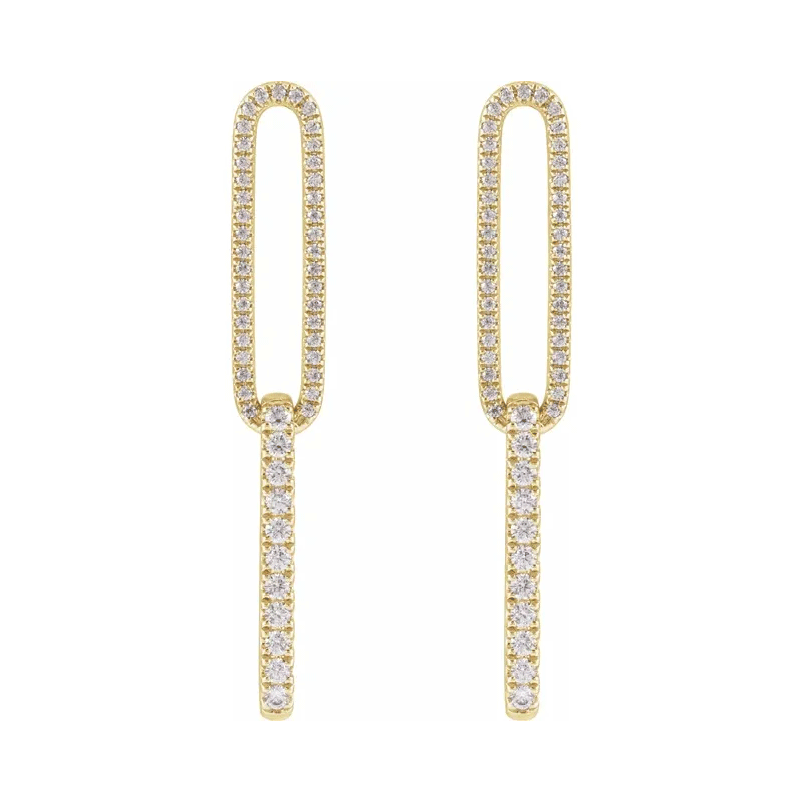 Lab Diamond Paperclip Dangle Earrings (1/2ctw)