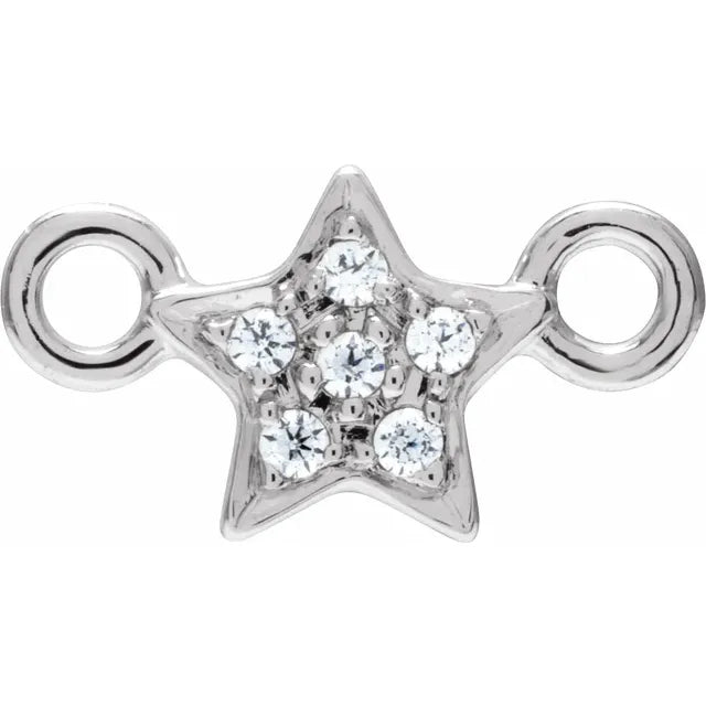 Star Pavé Natural Diamond Link - Permanent Jewelry