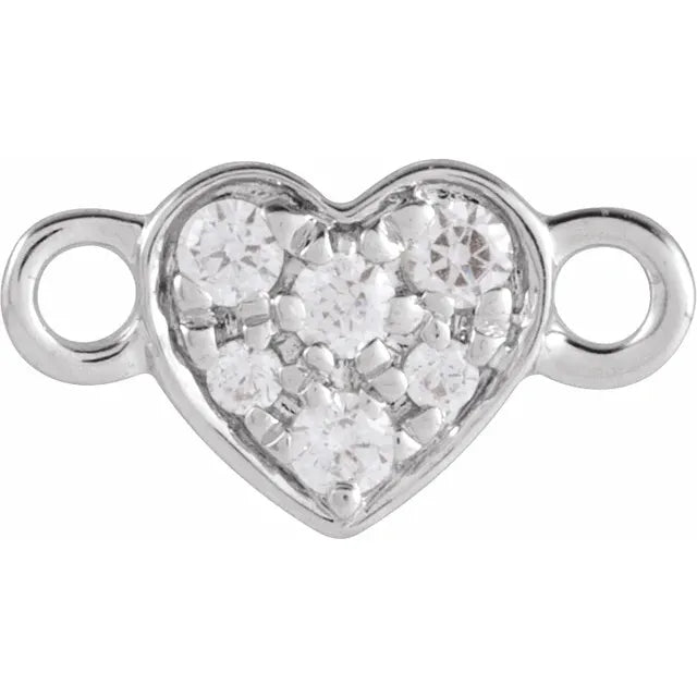 Heart Pavé Natural Diamond Link - Permanent Jewelry