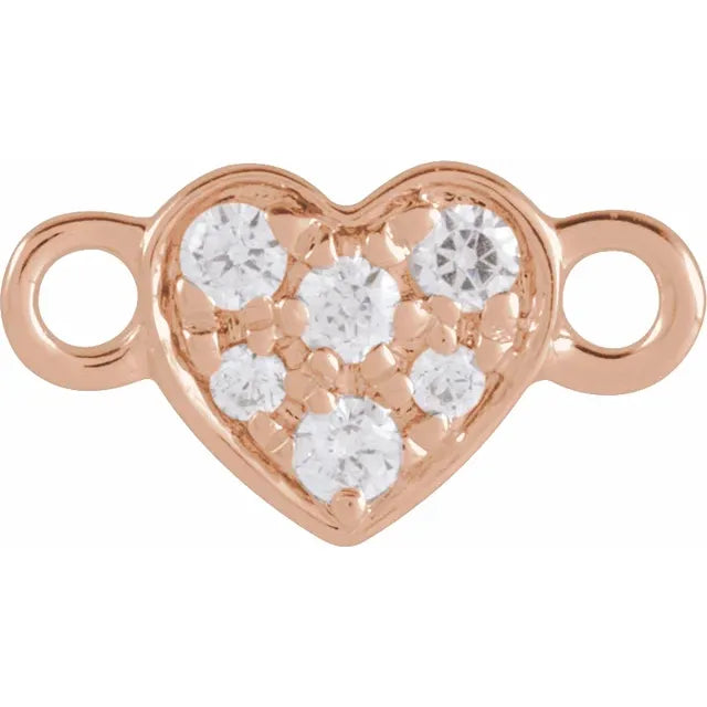 Heart Pavé Natural Diamond Link - Permanent Jewelry