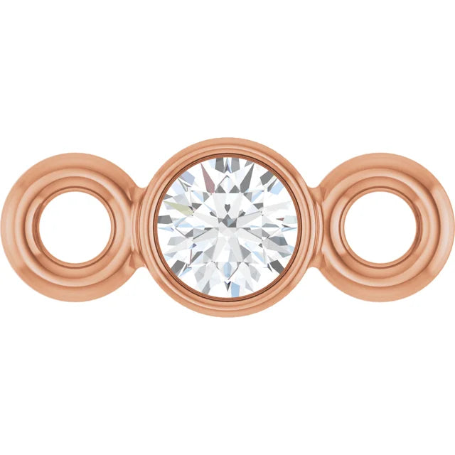 Round Bezel Set Lab Diamond Link - Permanent Jewelry