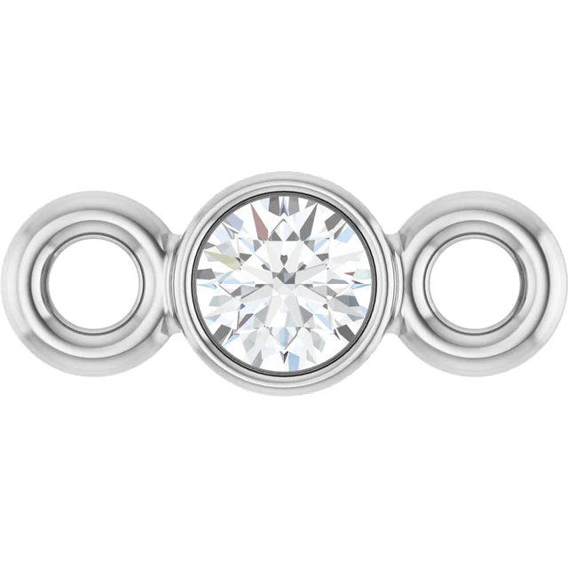 Round Bezel Set Lab Diamond Link - Permanent Jewelry