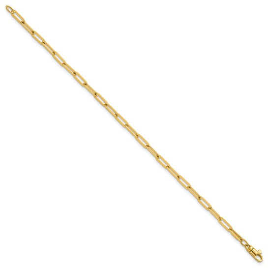 Solid Gold Paperclip Link Bracelet - 3.5mm