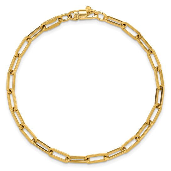 Solid Gold Paperclip Link Bracelet - 3.5mm