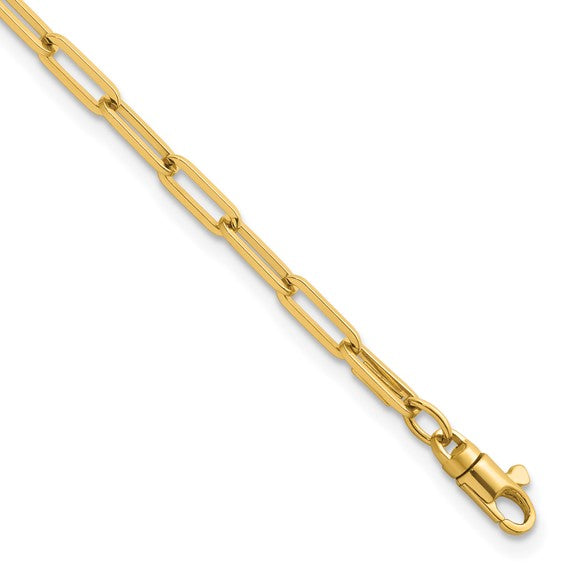 Solid Gold Paperclip Link Bracelet - 3.5mm